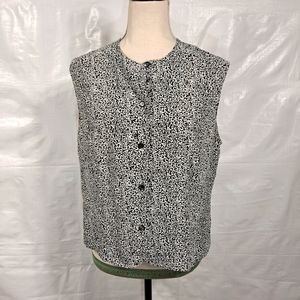 Galinda Vintage Telephone Motif Silk Sleeveless Blouse
